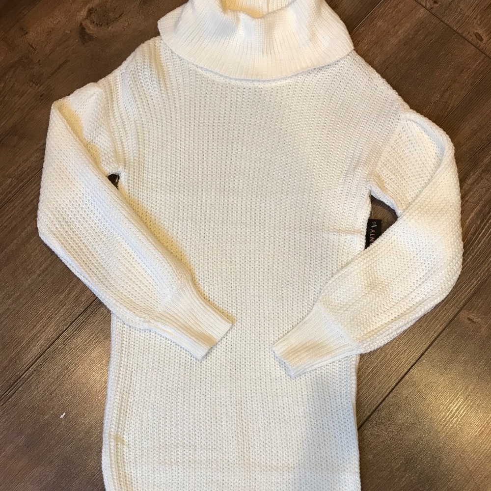 Cream sweater dress